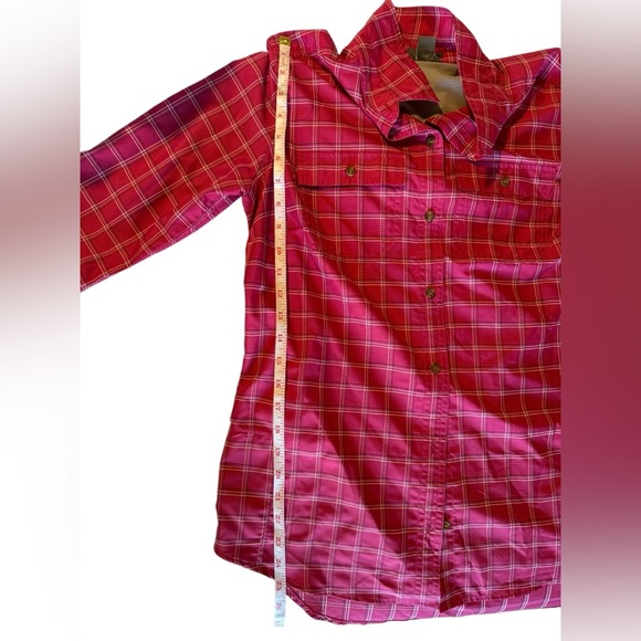 Eddie bauer classic fit pink plaid collared button up women’s medium - Picture 11 of 12